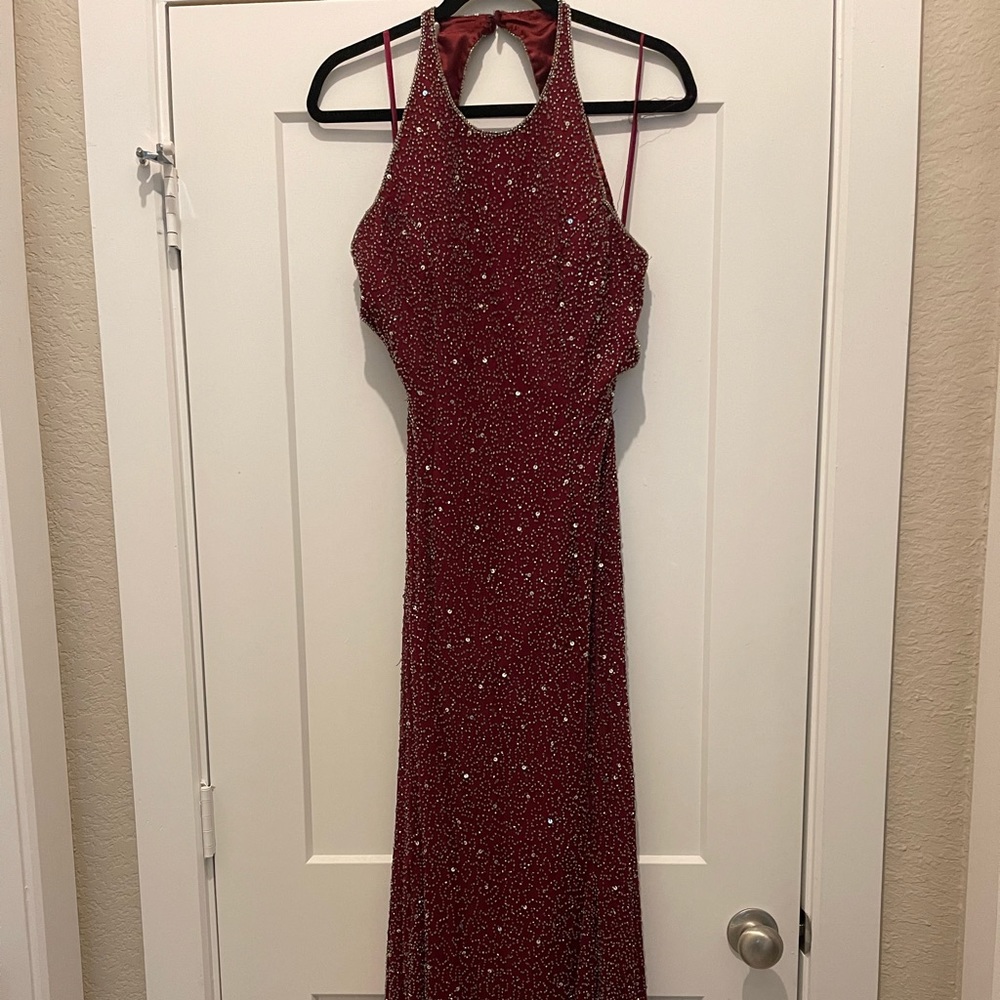 Halter style prom dress.